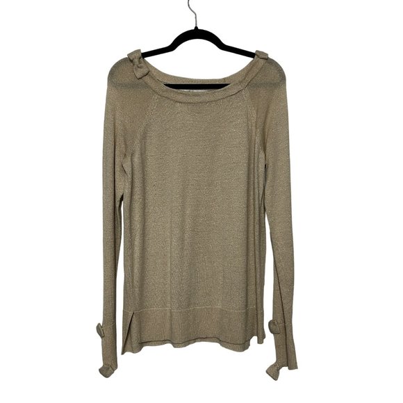 Lauren Conrad, gold long sleeve pull over sweater women’s medium 1553 - Picture 1 of 6